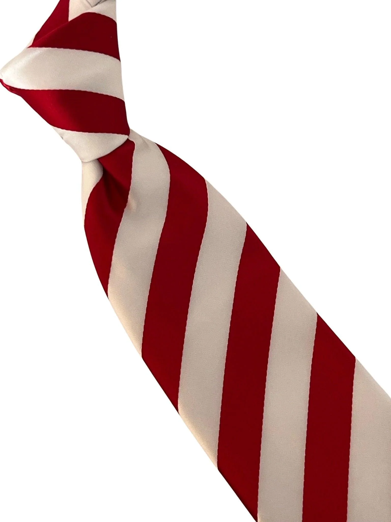 red and white classic barber  striped  tie - Image 6