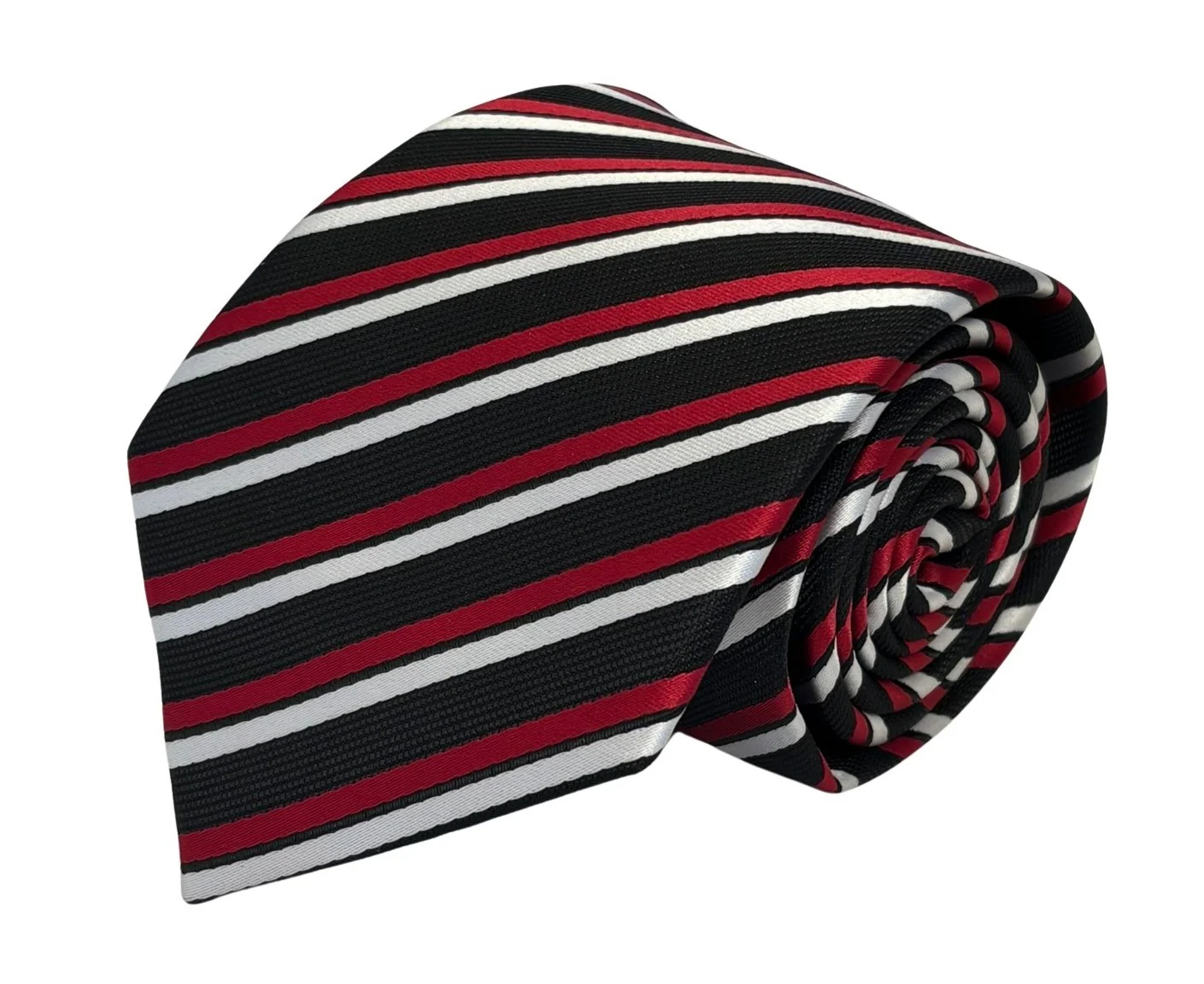 red, black and white striped tie - Image 2