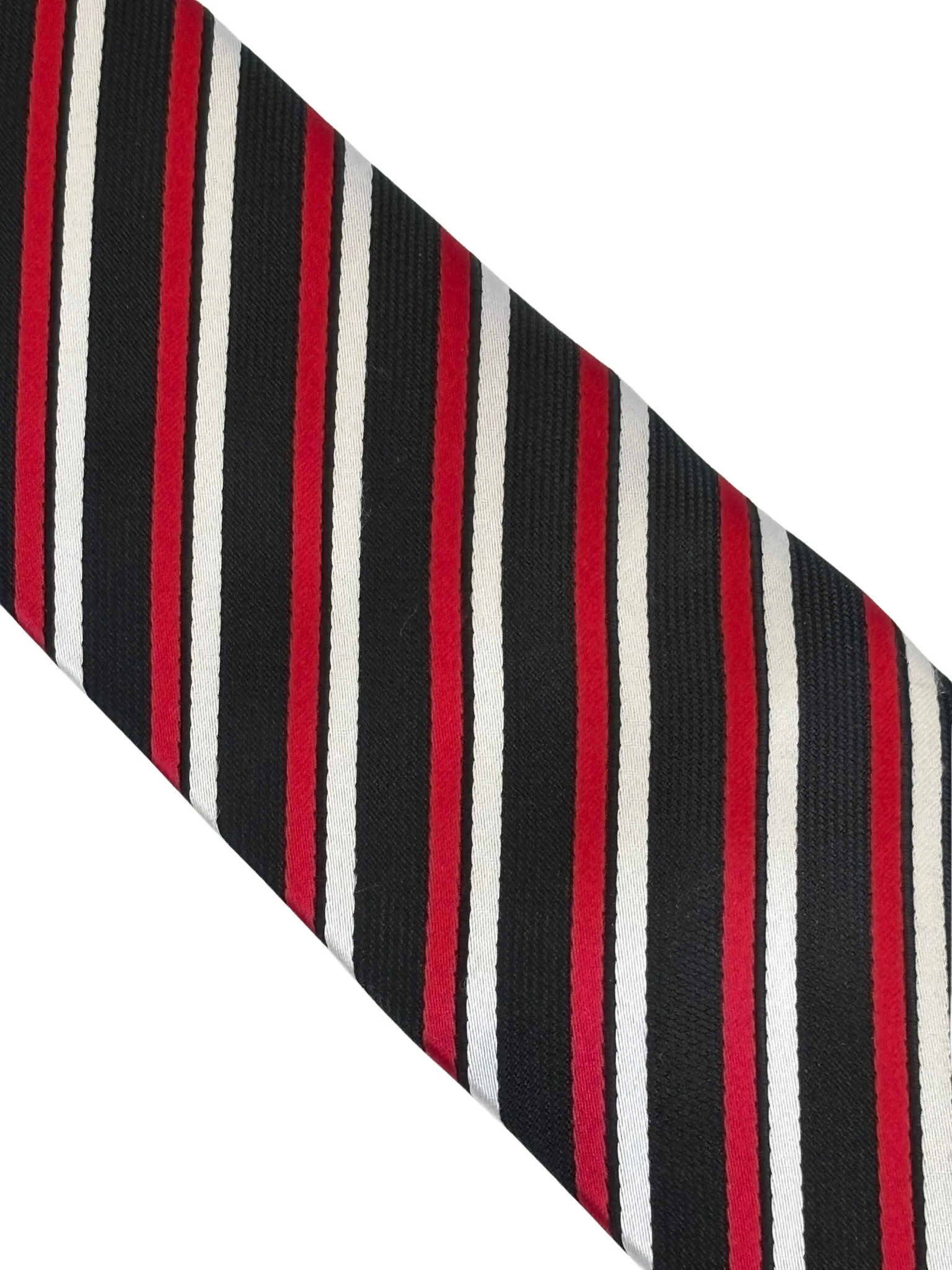 red, black and white striped tie - Image 3
