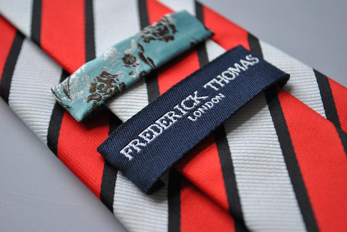 red, black and white striped tie - Image 4