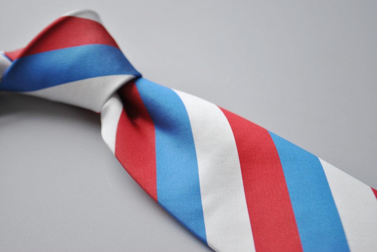 red, blue and white striped tie - Image 3