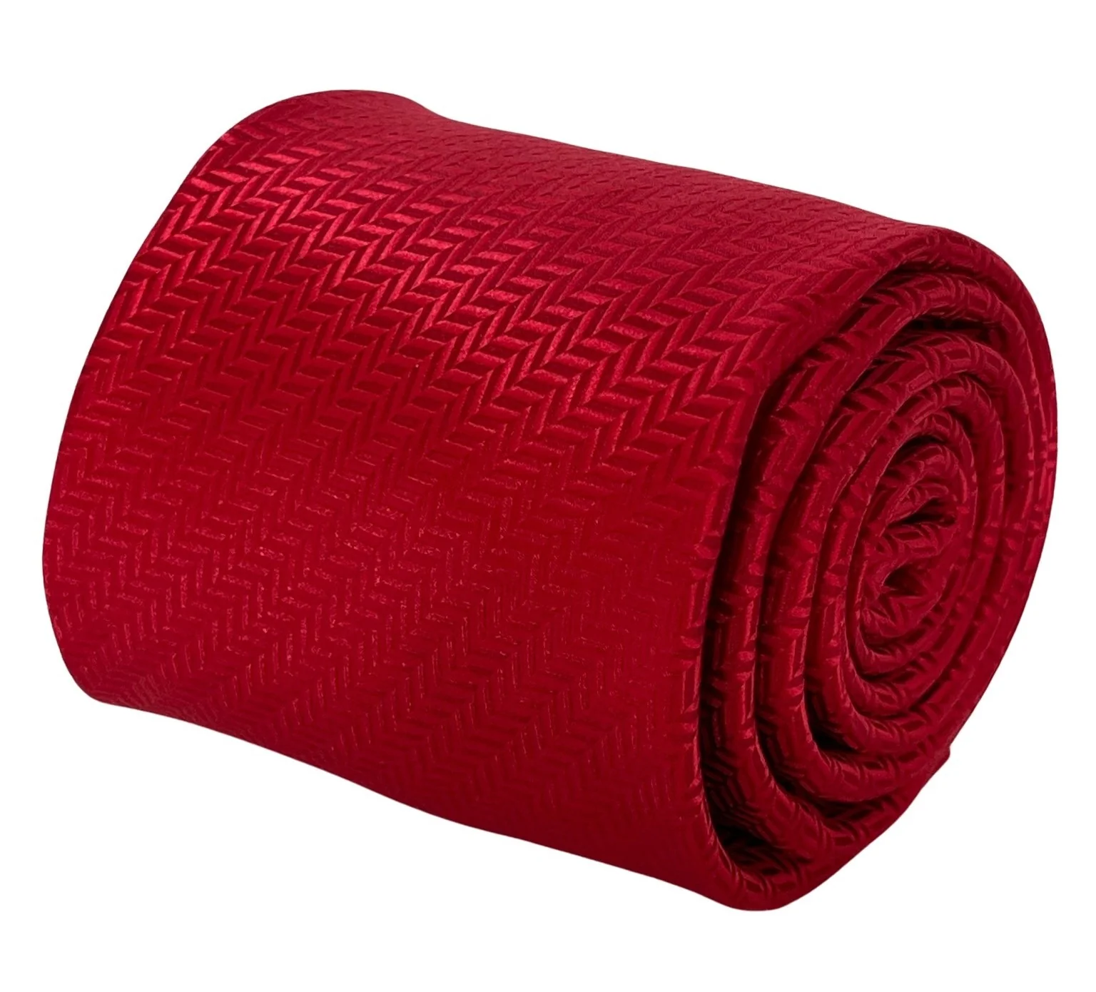 Red herringbone classic tie