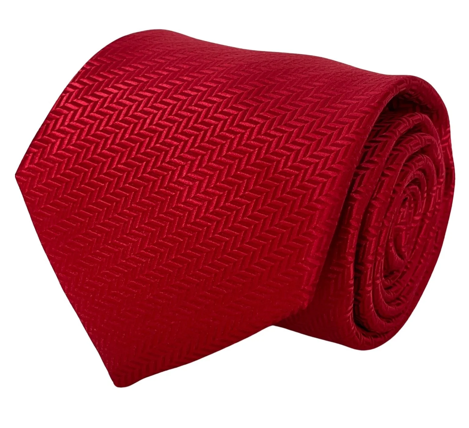 Red herringbone classic tie - Image 2