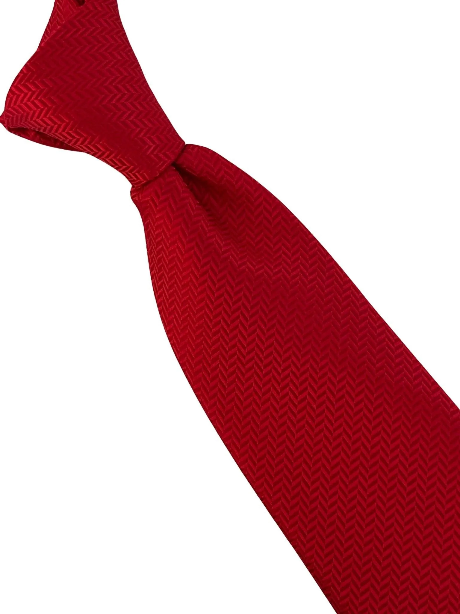 Red herringbone classic tie - Image 6