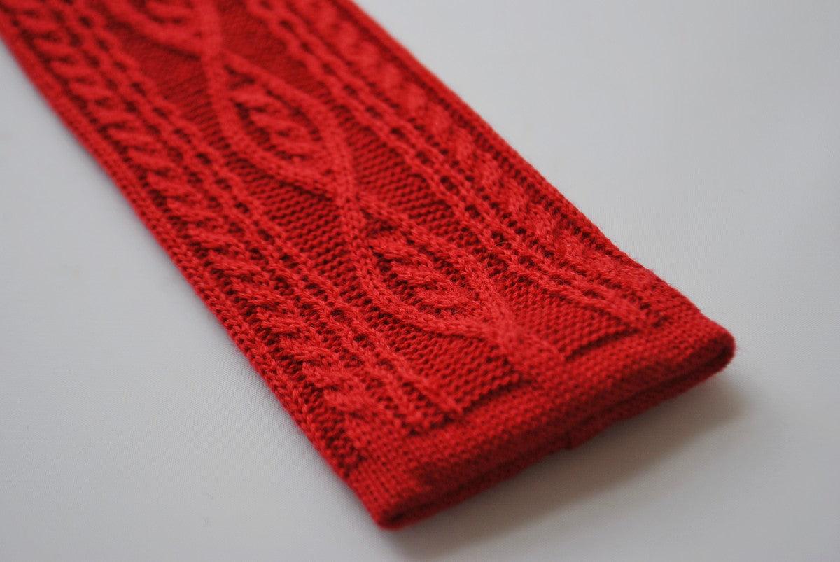 red skinny cable knit tie - Image 2