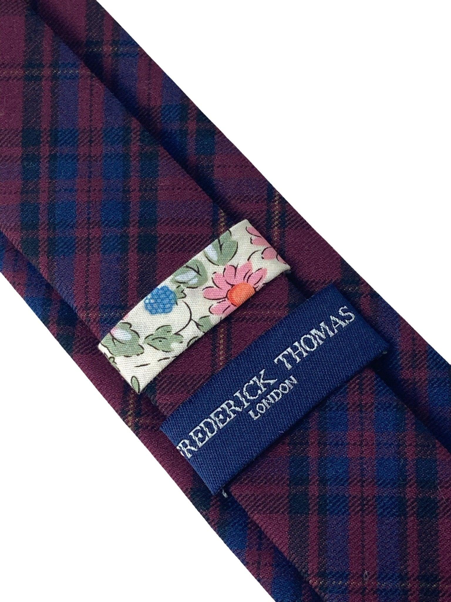 red tartan mens classic width tie 100% wool - Image 3