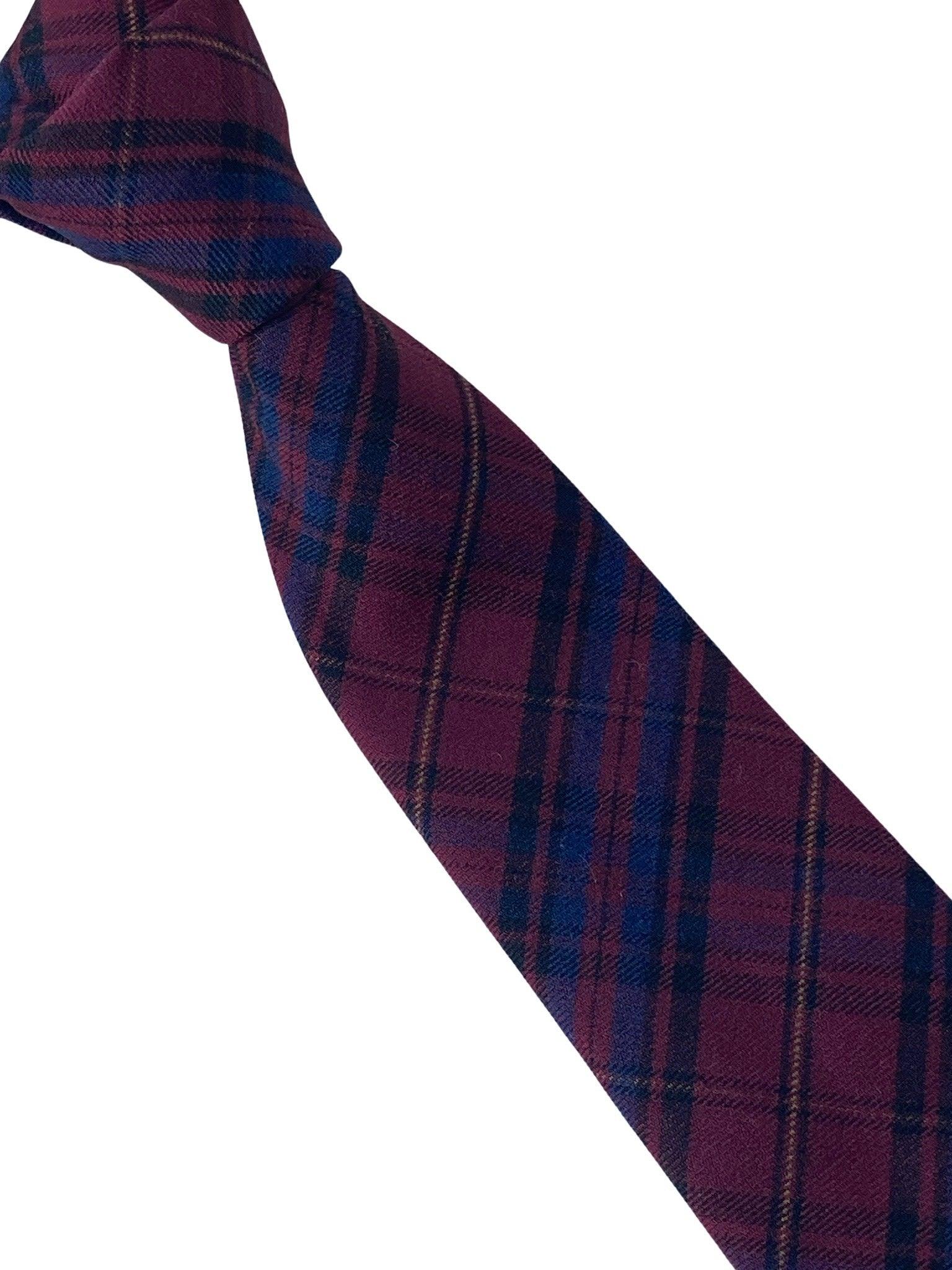 red tartan mens classic width tie 100% wool - Image 4