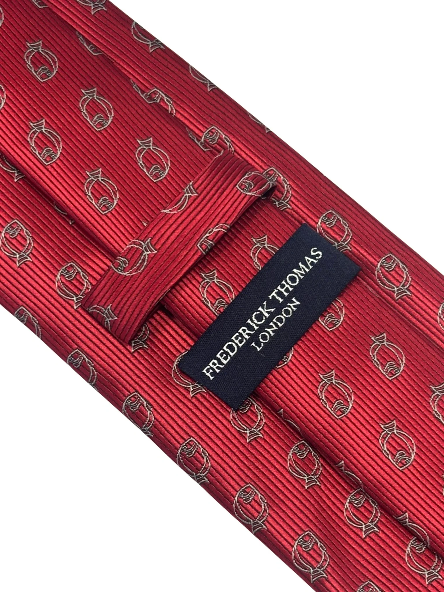 red tie with plaice style fish design - Image 4