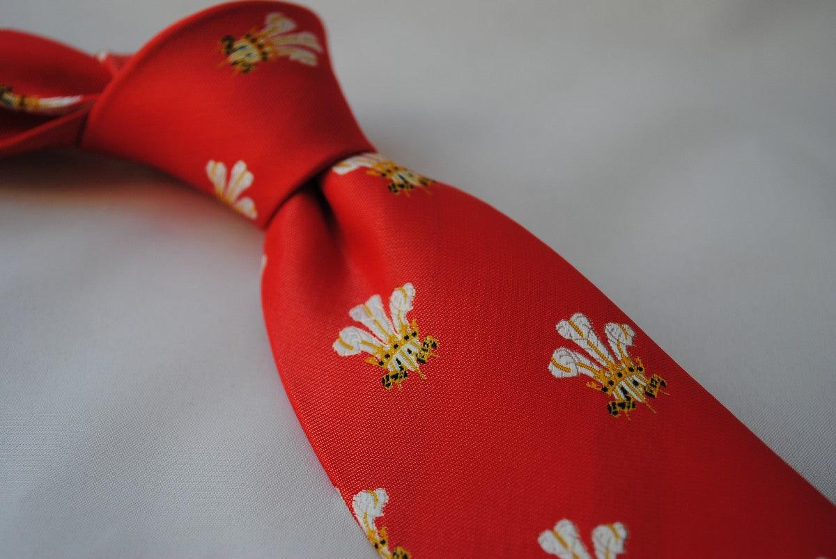 red tie with prince of wales feathers badge - Image 3