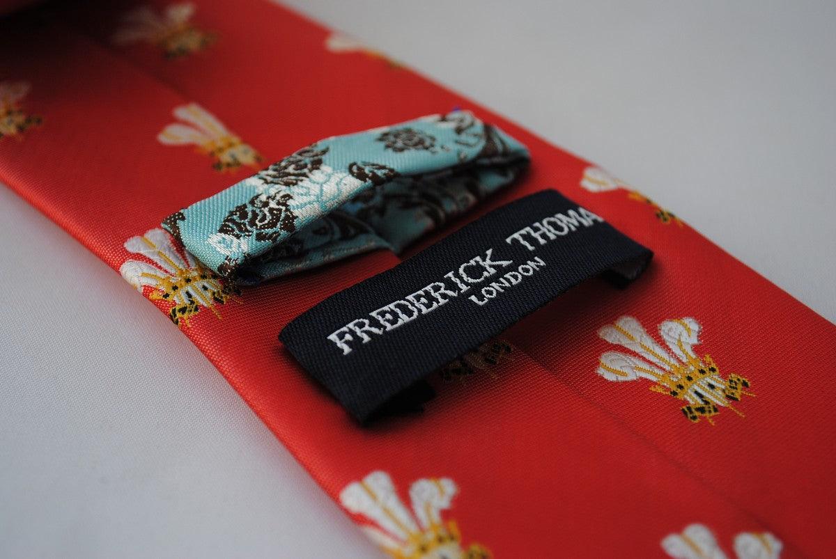 red tie with prince of wales feathers badge - Image 4