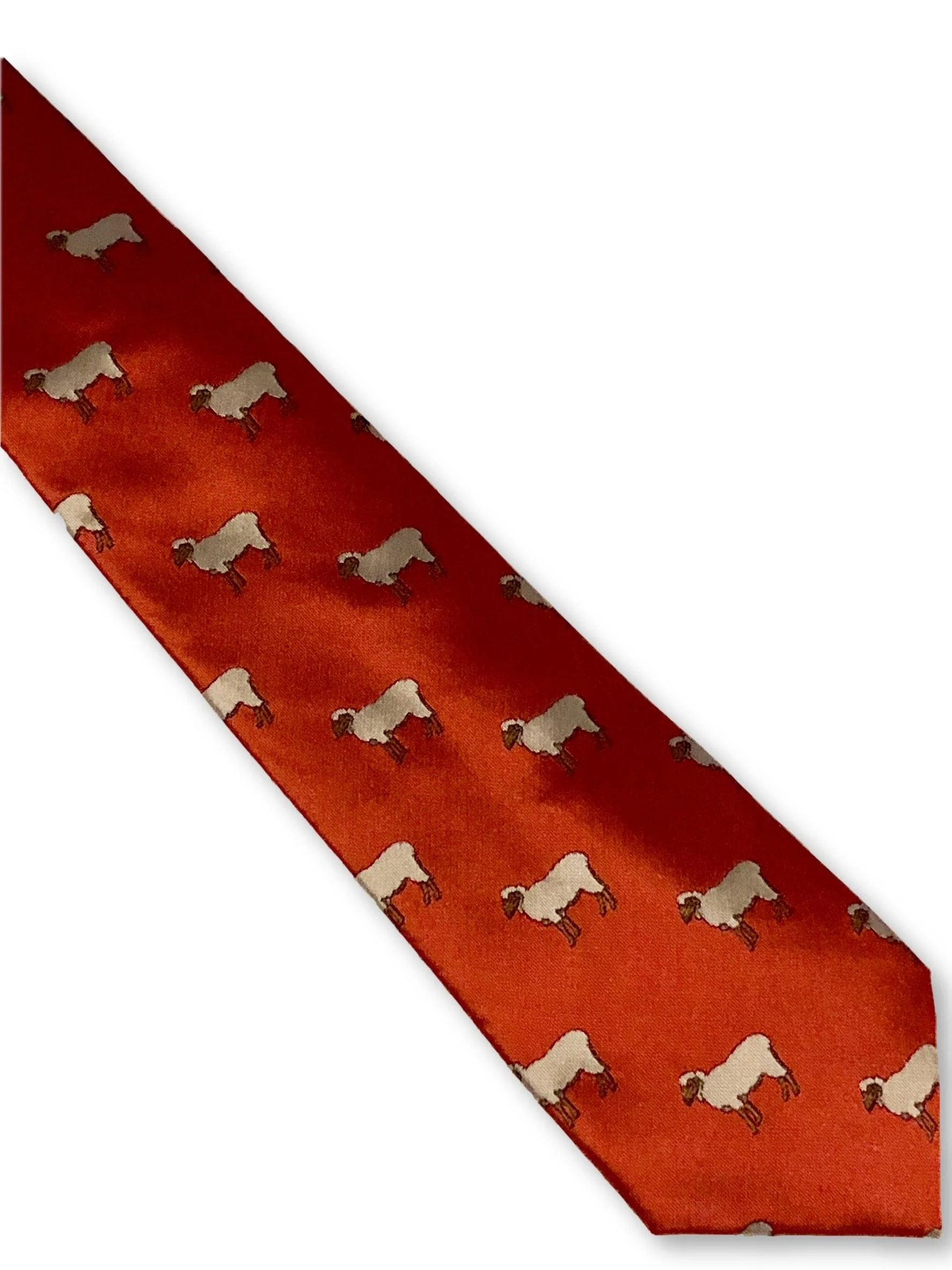 red tie with sheep print design - Image 3