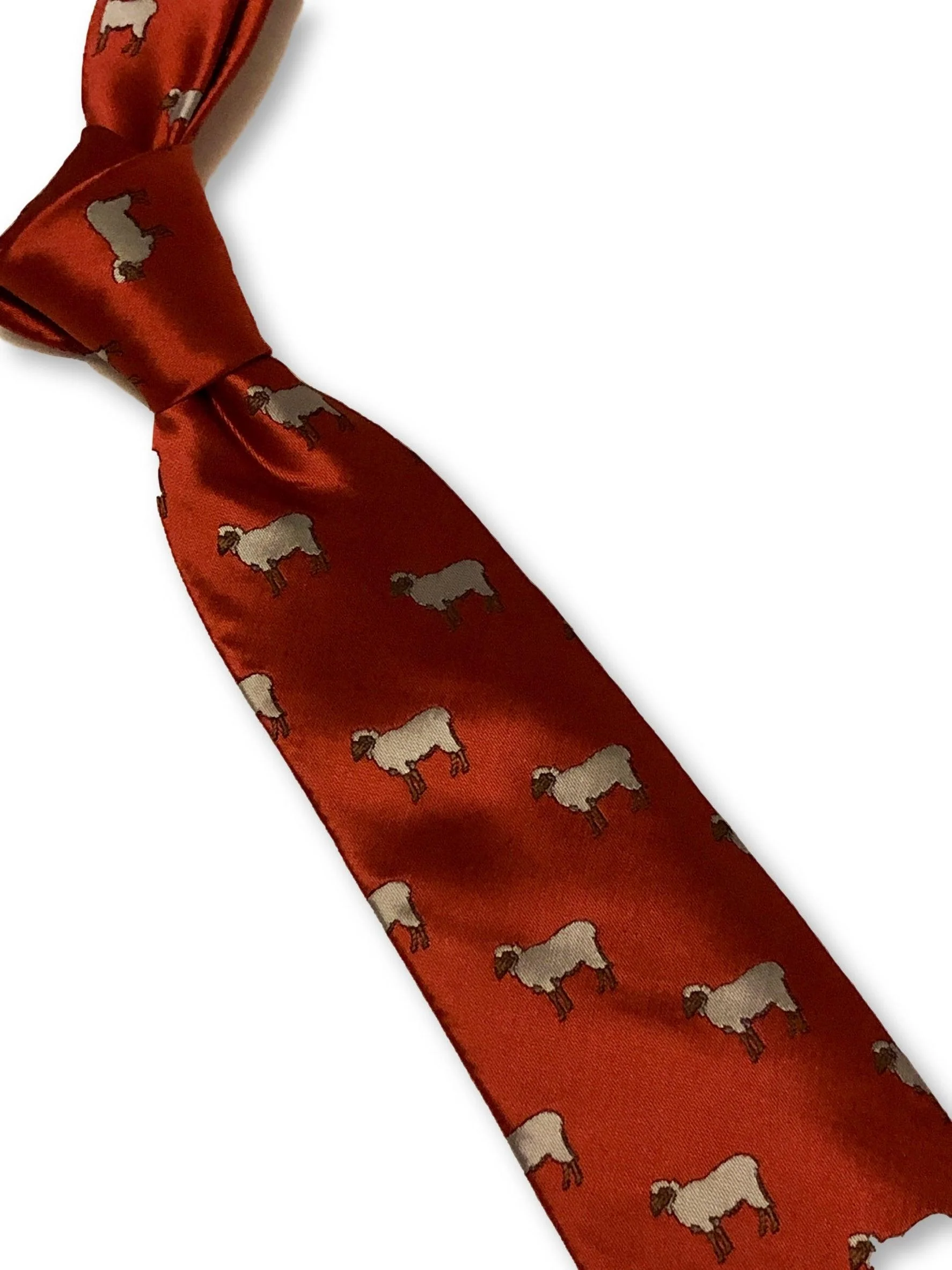 red tie with sheep print design - Image 4