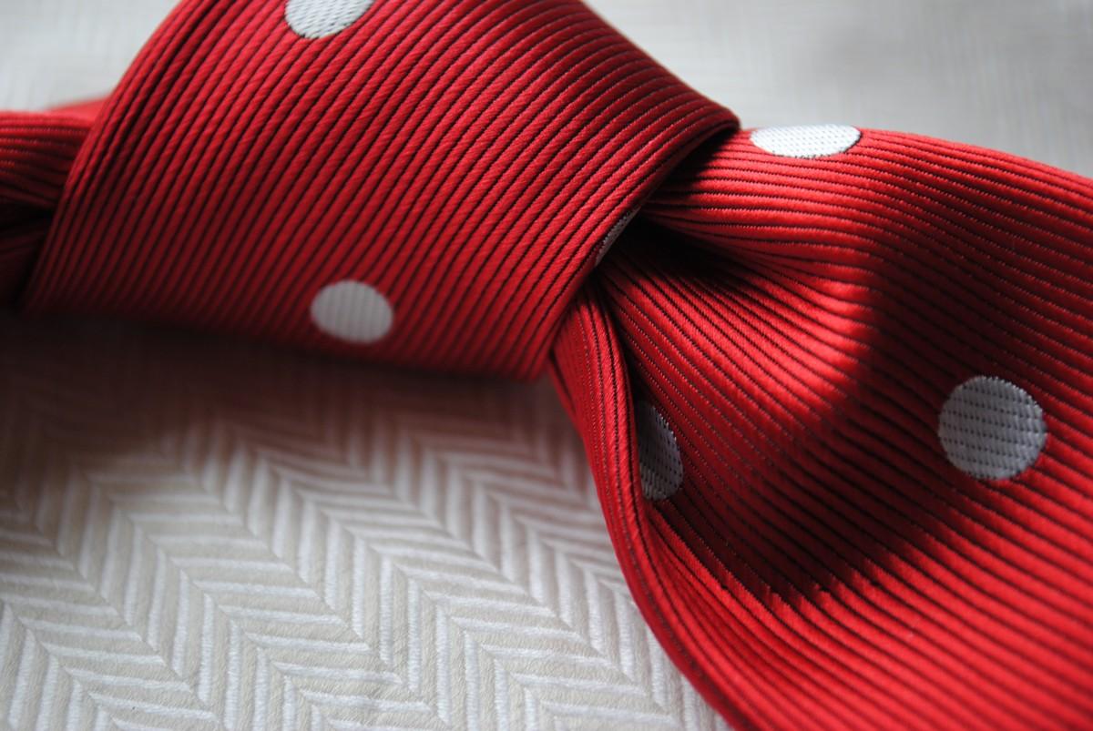 red tie with white polka dots - Image 5
