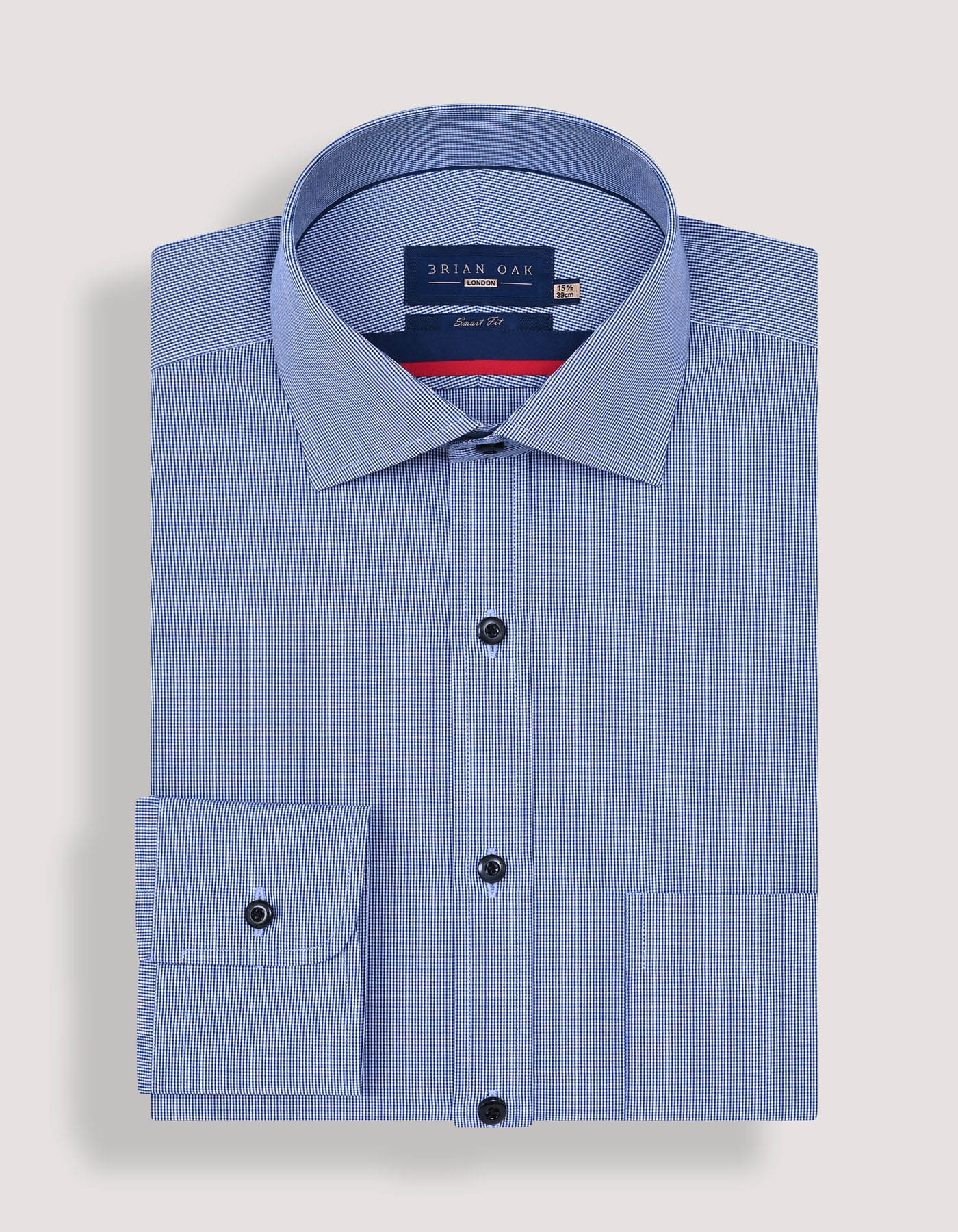 Royal Blue Check Pattern Shirt - Image 3
