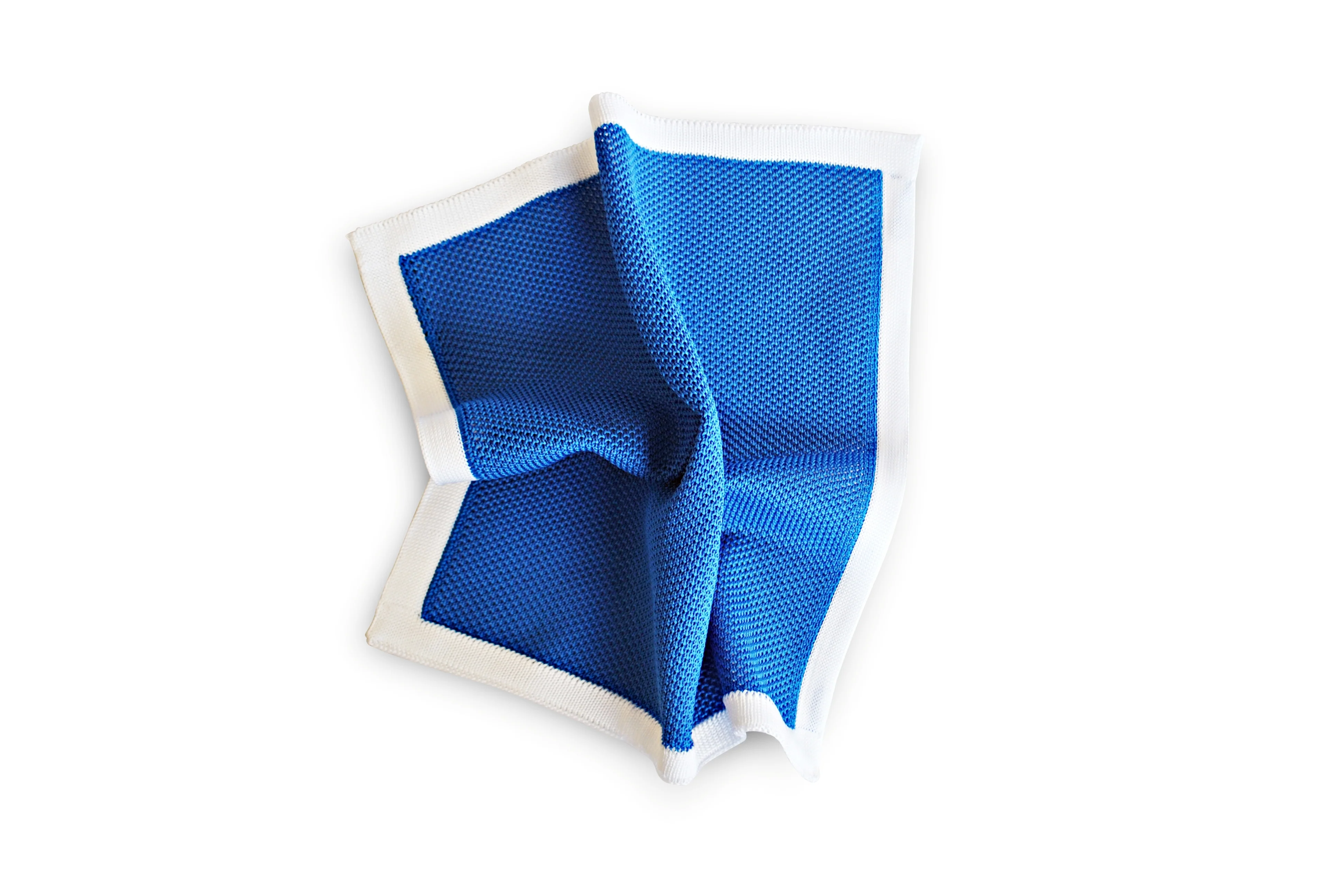 Royal Blue Knitted Tie with Matching Pocket Square - Image 3