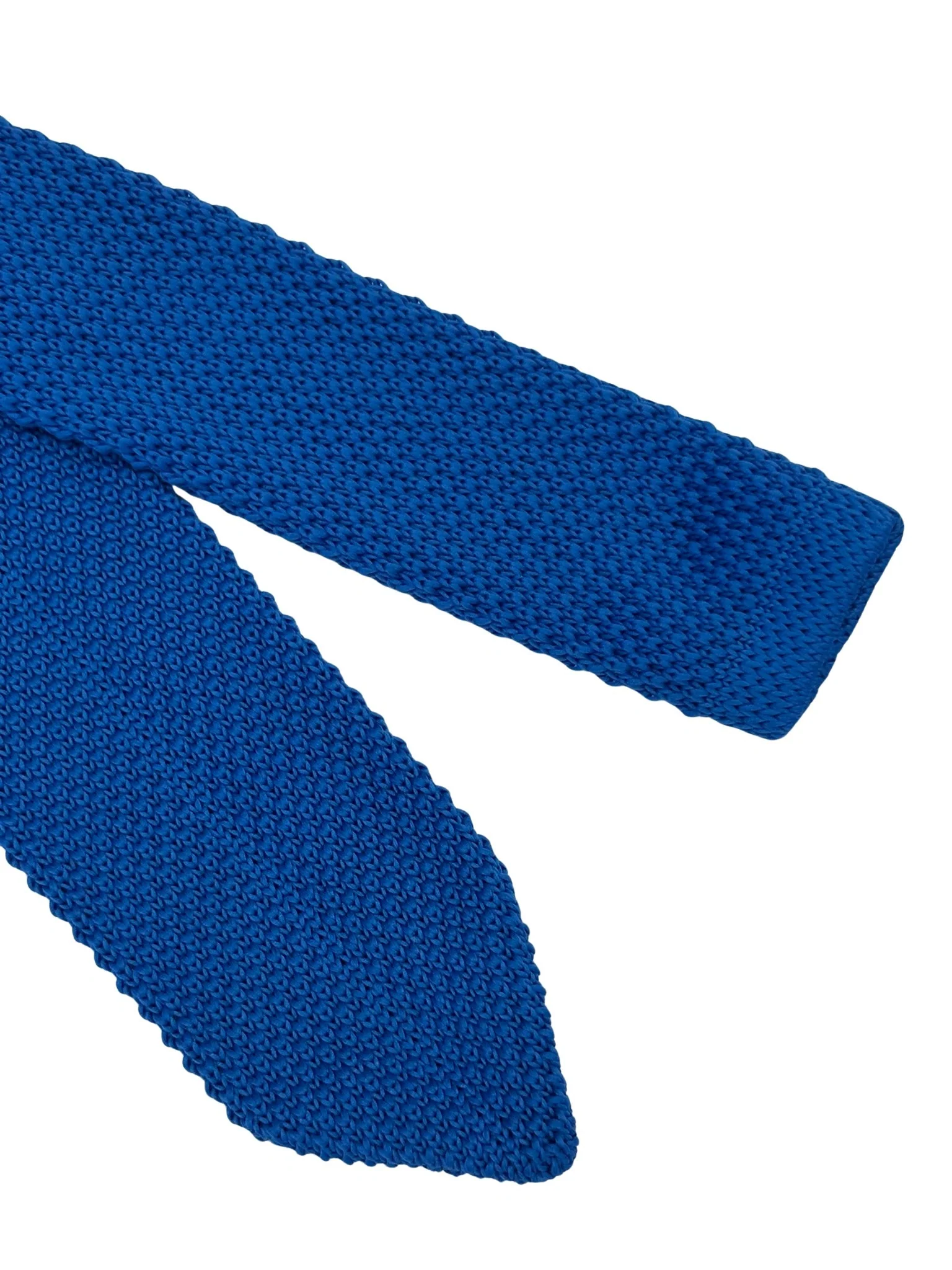 royal blue knitted tie with pointed end - Image 5