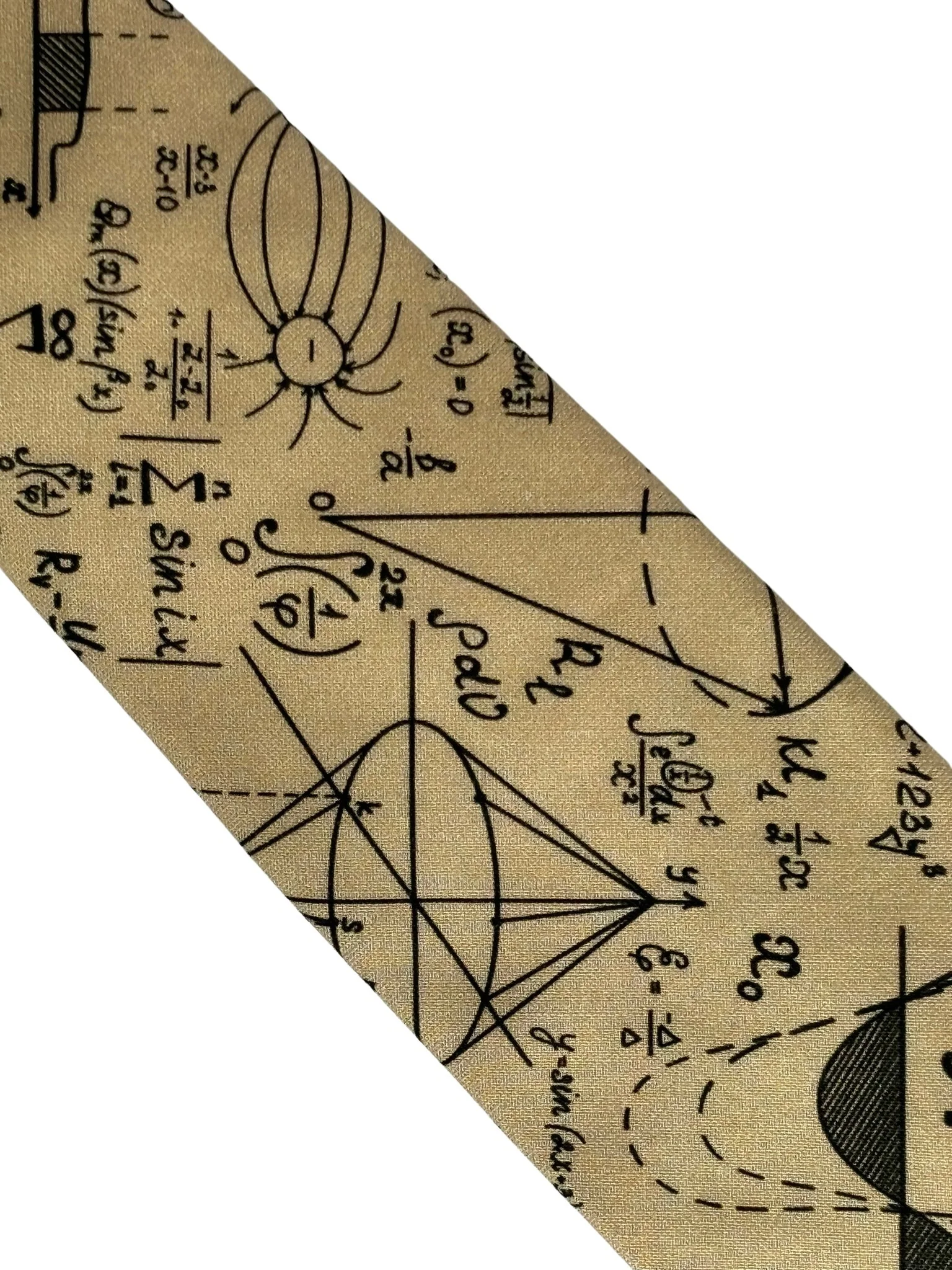 sandy gold beige maths equation cotton tie - Image 2
