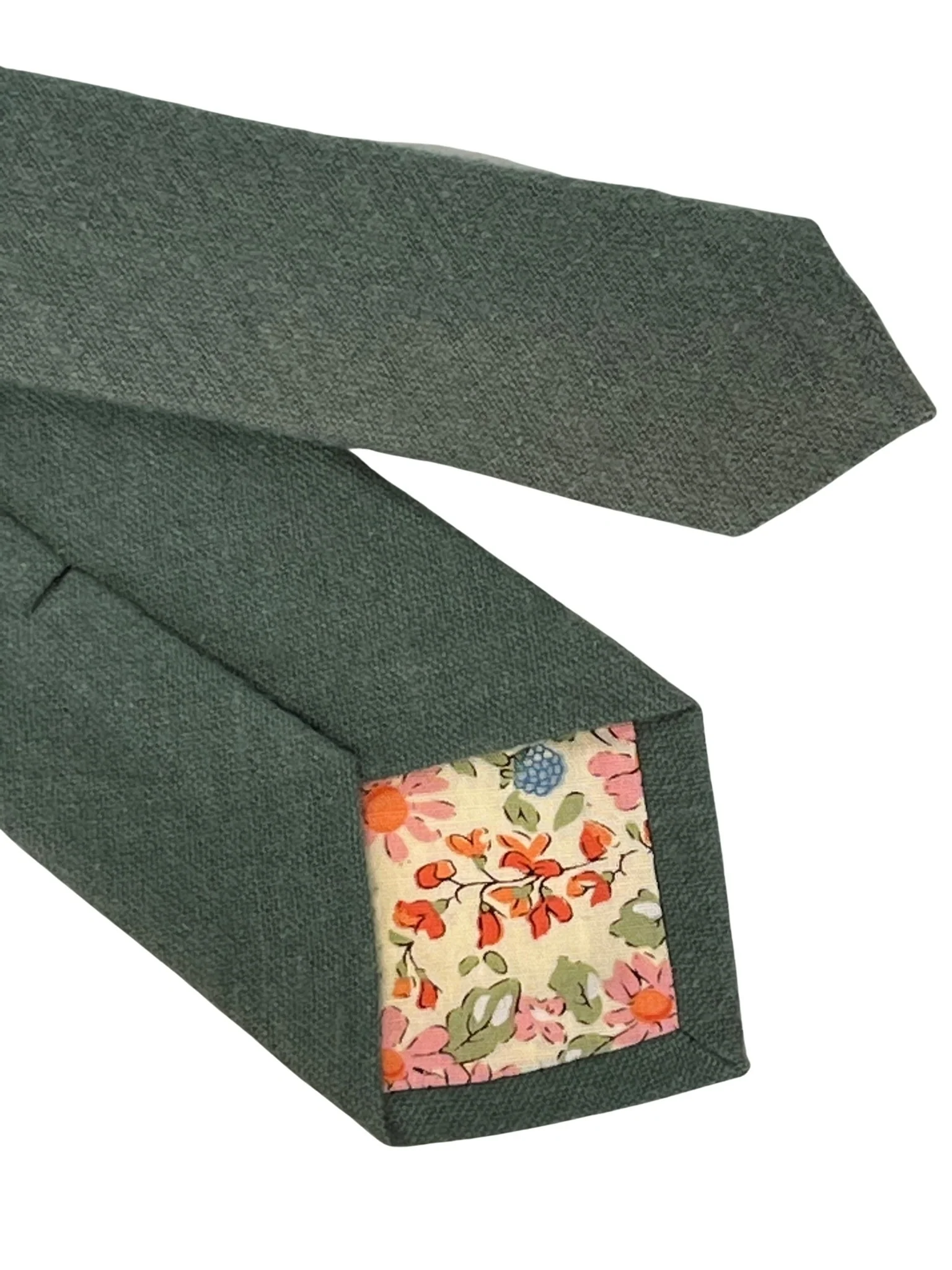 sea green jade teal mens wool tie - Image 4