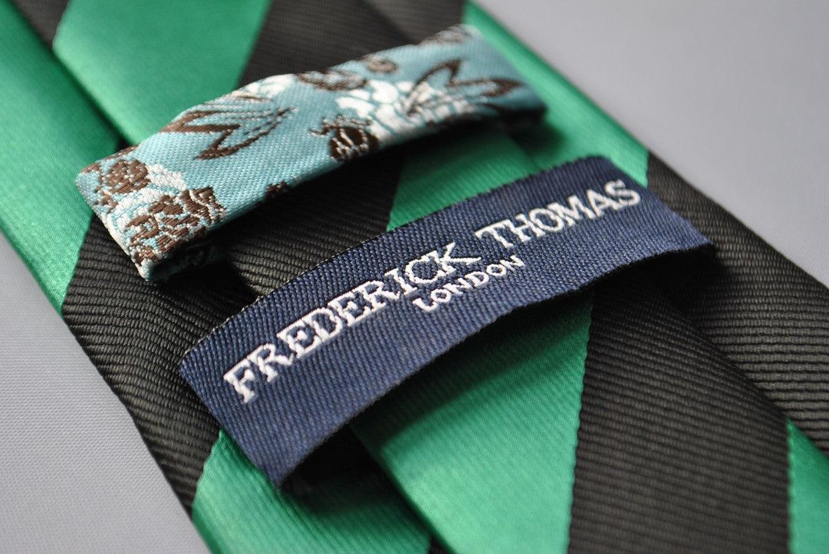 sea green and black barber striped tie - Image 3