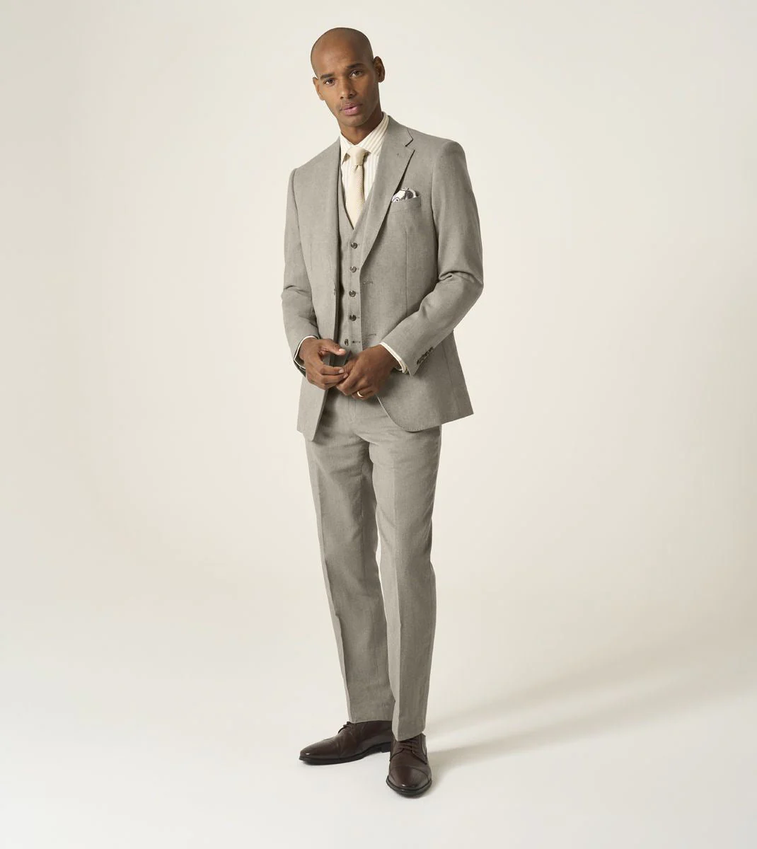 Skopes Calvados Suit Waistcoat For Men in Stone Beige, 36R-62R - Image 5