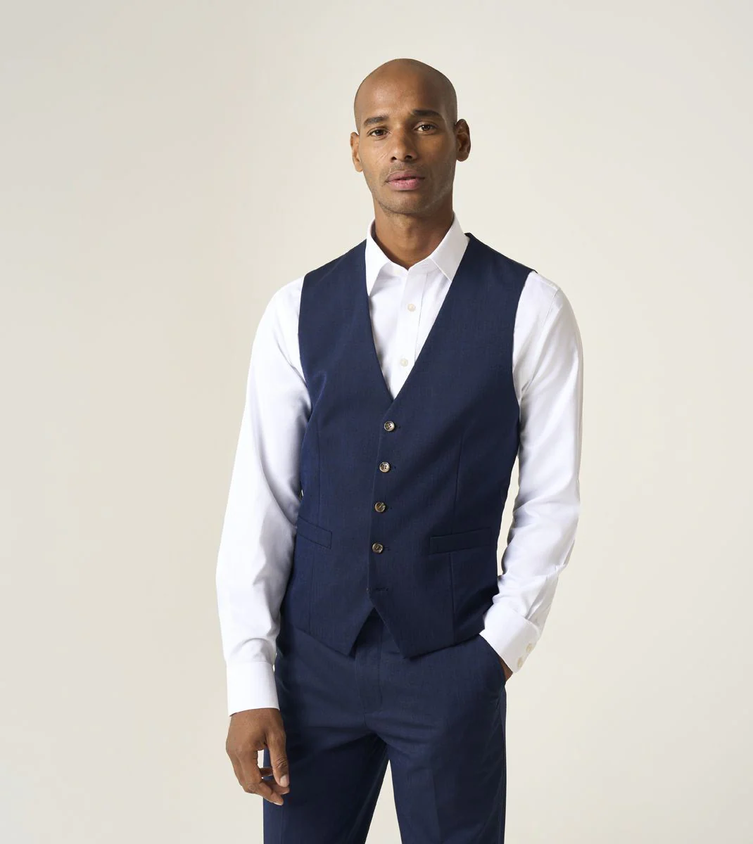 Skopes Caspian Suit Waistcoat For Men in Navy Blue, 34R-62R - Image 3