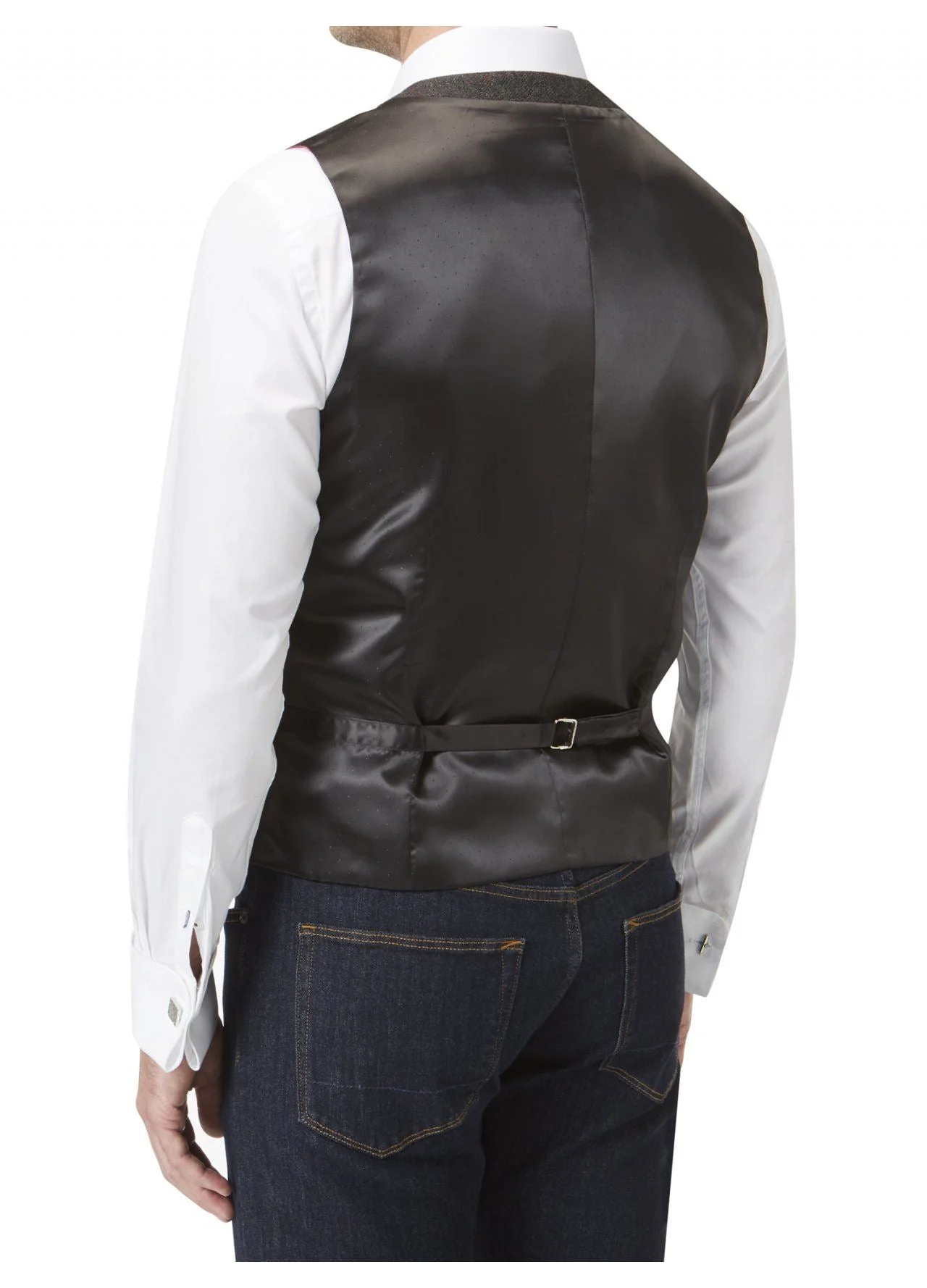 SKOPES Heritage Collection Mens Smart Casual Waistcoat (Swilken) in Charcoal - Image 4