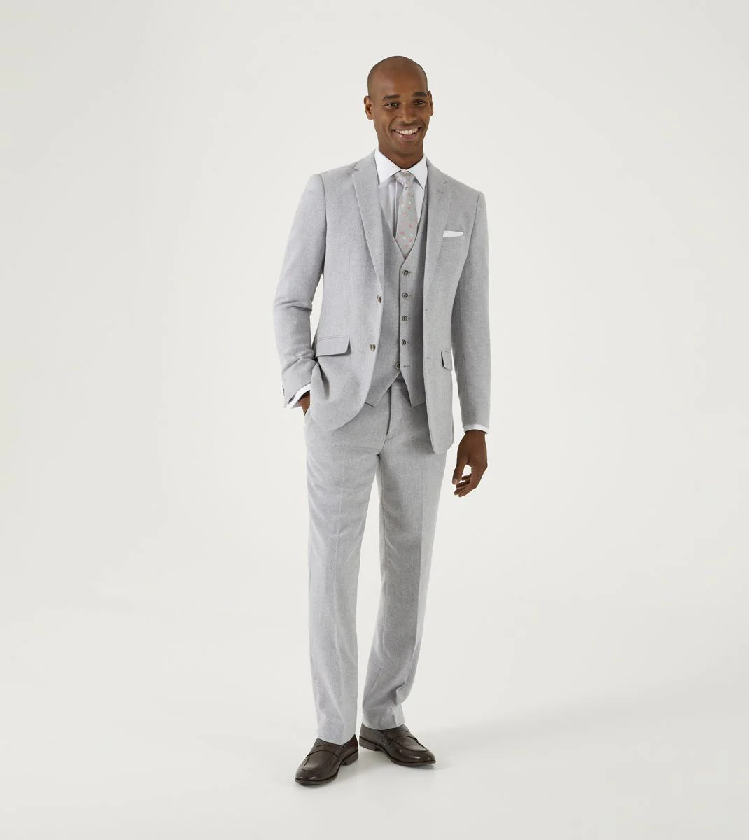 Skopes Jude Suit Waistcoat For Men's in Silver Herringbone, 34R to 58R - Image 5