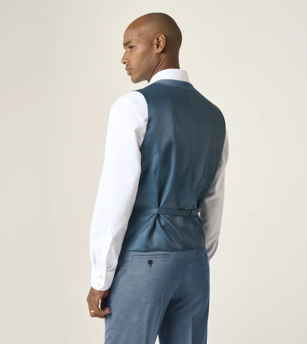 Skopes Lucien Suit Waistcoat For Men in Teal Blue, 34R-62R - Image 4