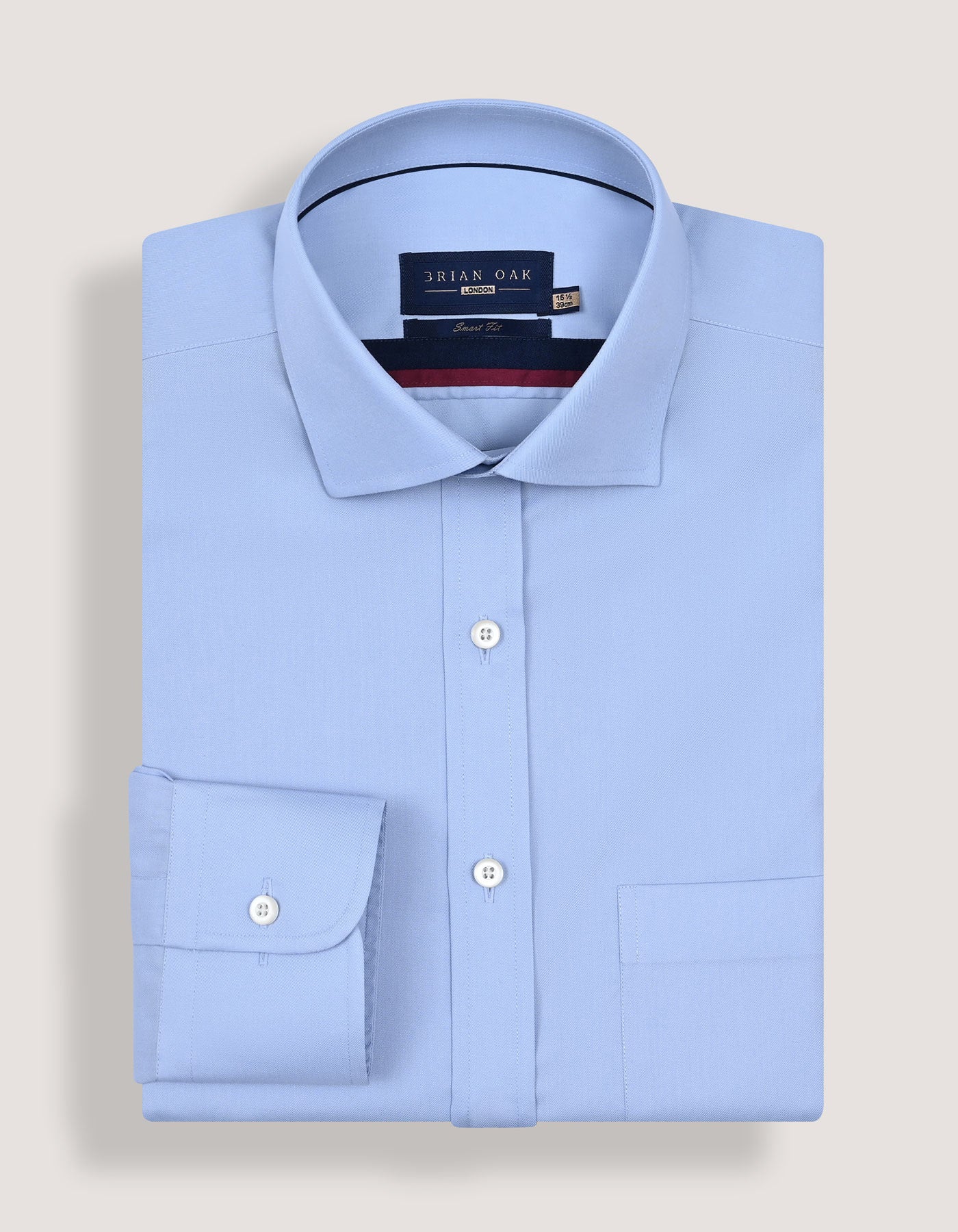 Sky Blue Pure Cotton Dress Shirt - Image 3