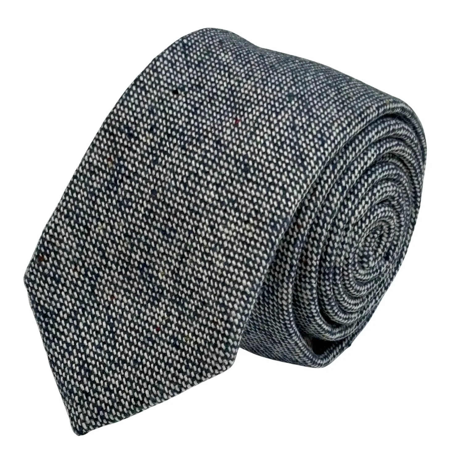 speckled navy dark blue 100% wool tie - Image 2