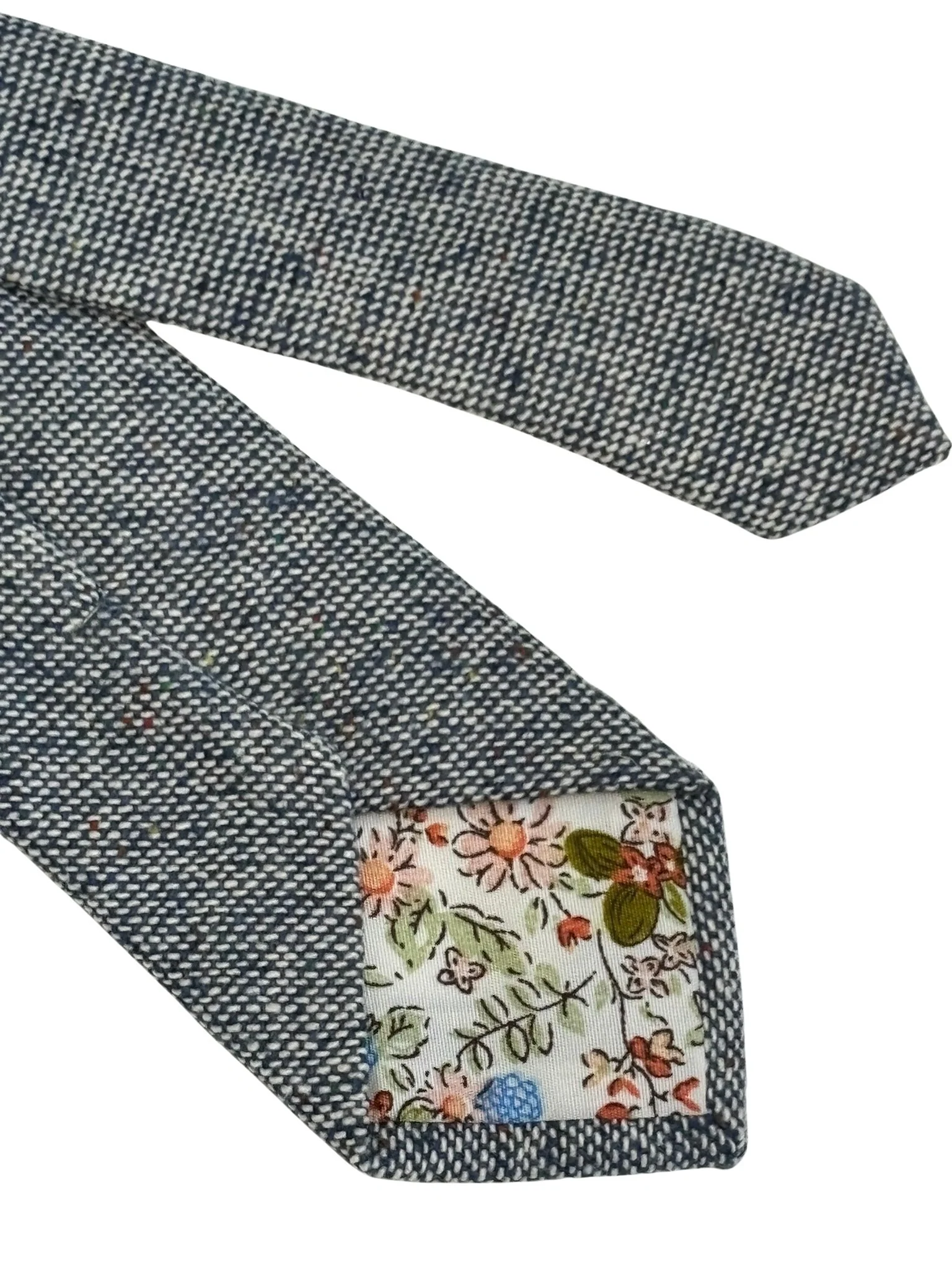 speckled navy dark blue 100% wool tie - Image 5