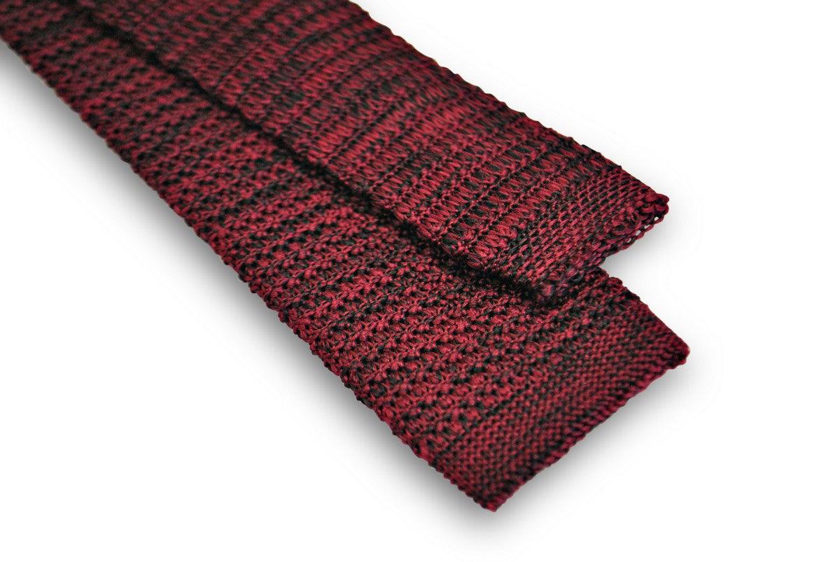 speckled wine red and black skinny knitted tie - Image 2