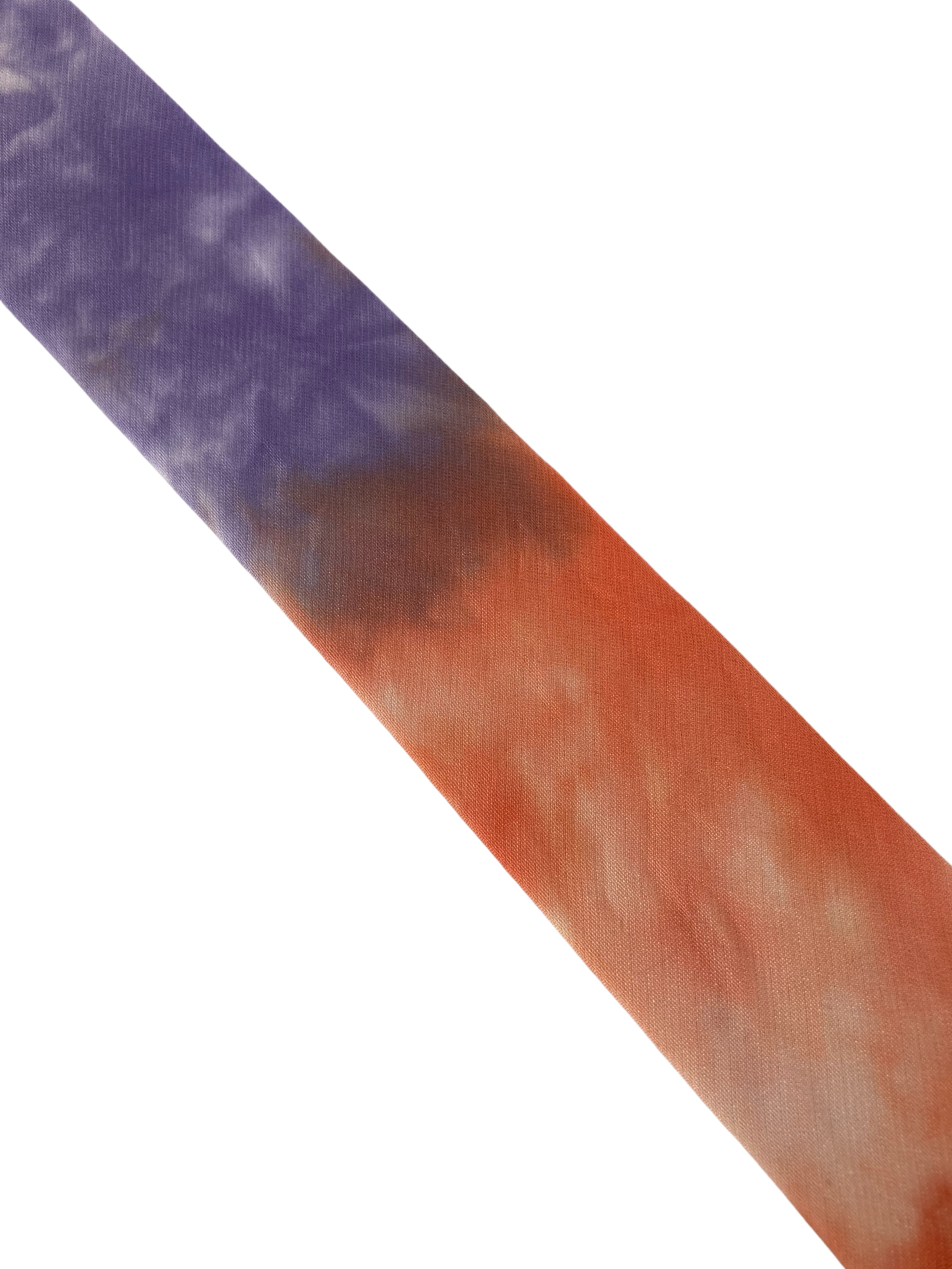 tie dye orange and purple mens cotton tie - Image 3