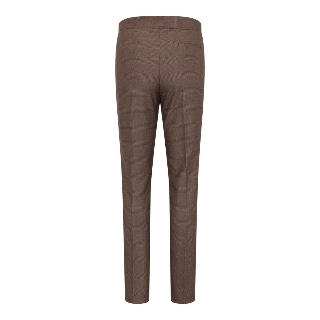 TPW50 - Women's Brown 3 Piece Prince Of Wales Check Suit - Image 7