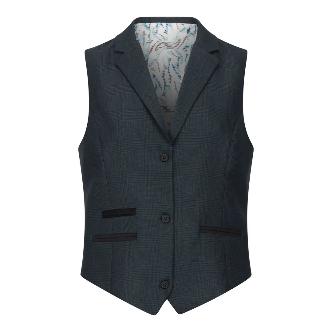 TPW53 - Women's Green 3 Piece Prince Of Wales Check Suit - Image 6