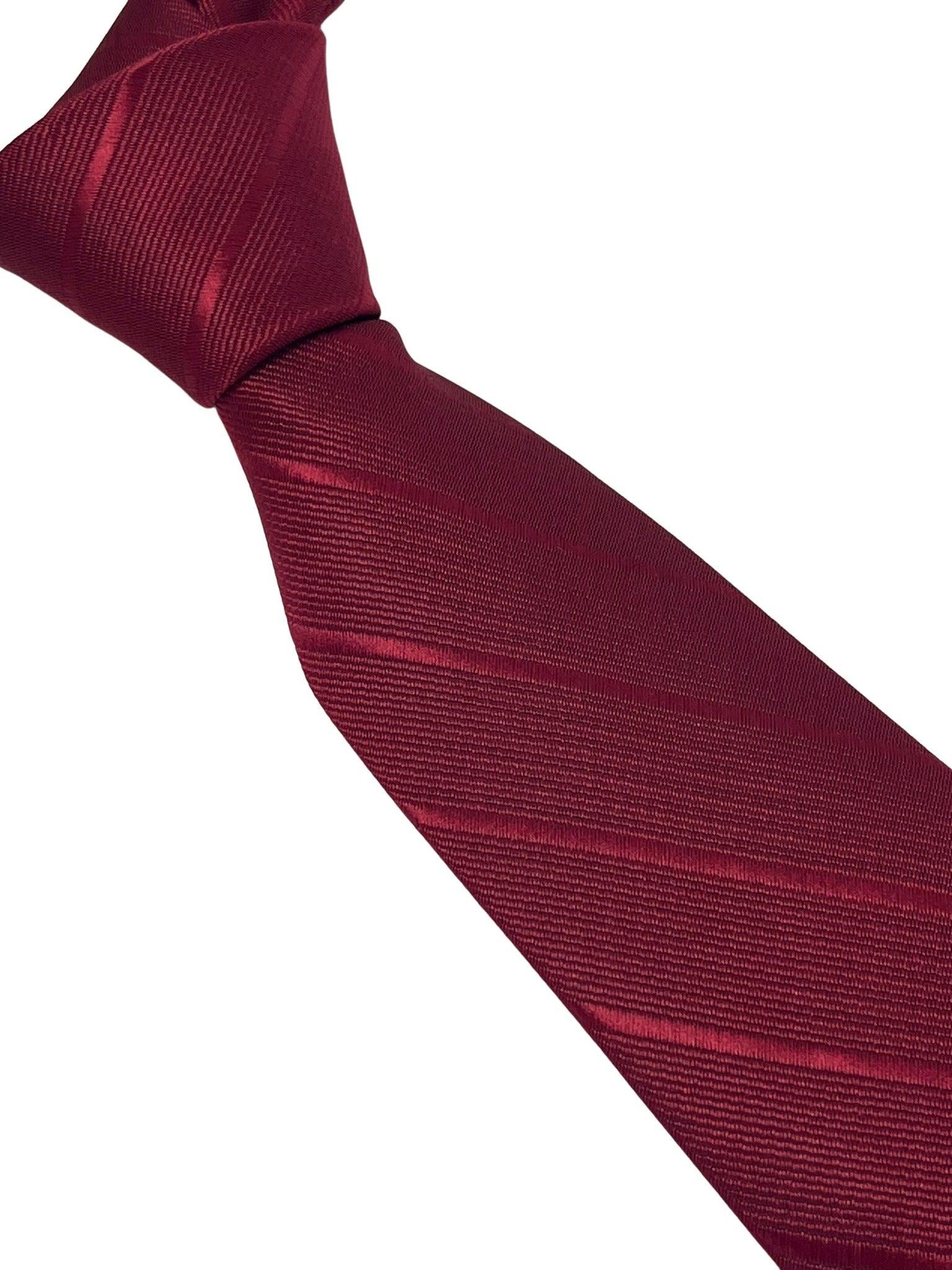 two tone red tie with subtle thin stripe - Image 6