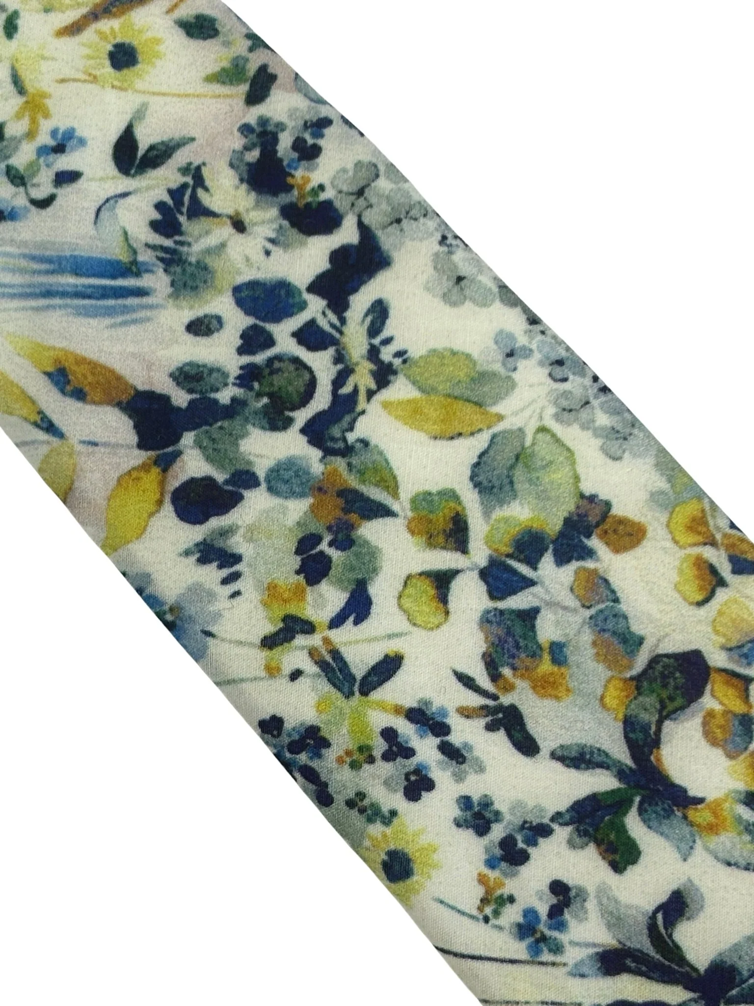 watercolour blue floral wildflower cotton tie in a  liberty style design - Image 2