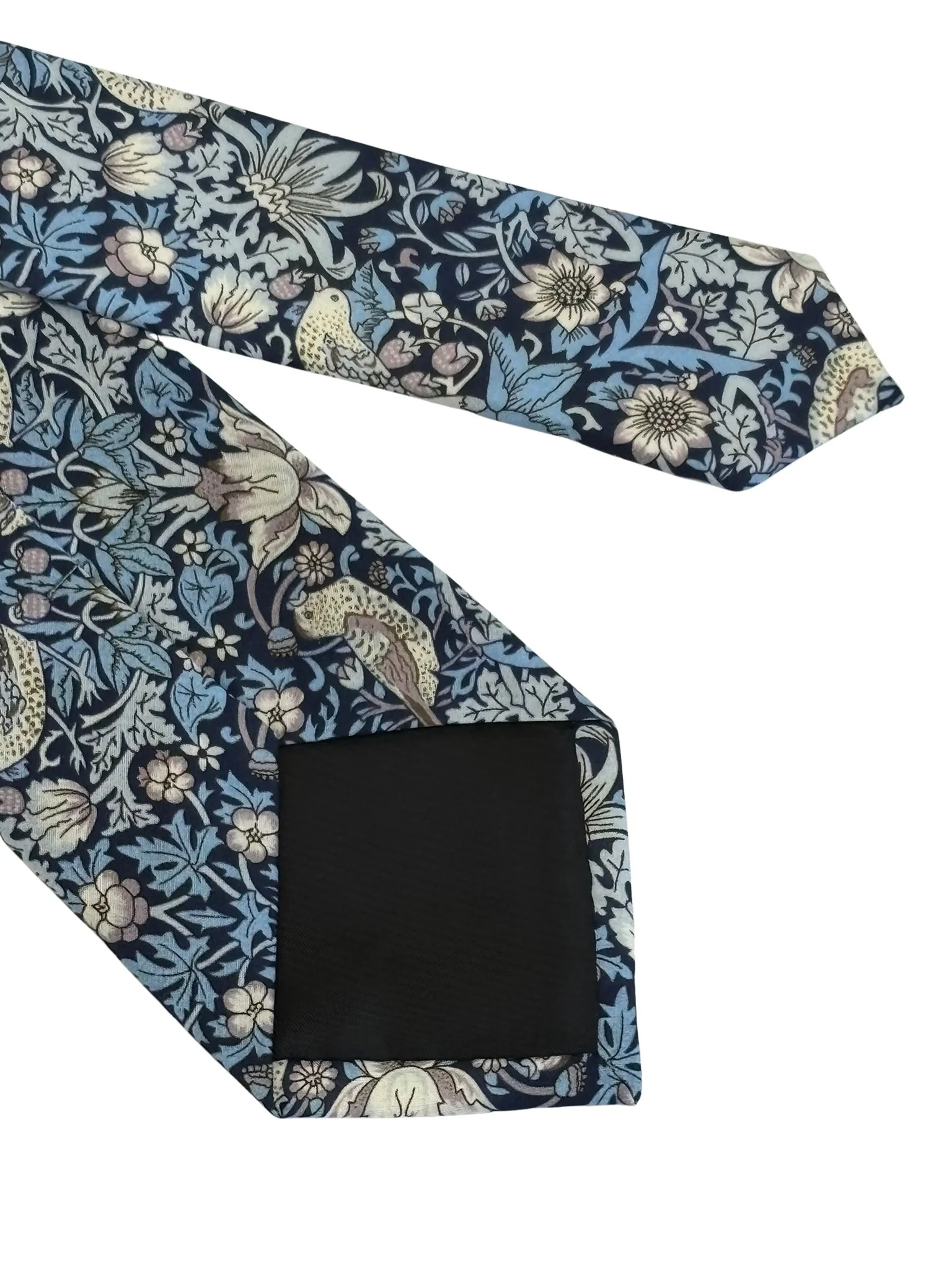 william morris liberty style blue strawberry thief english garden wildflower design tie - Image 5
