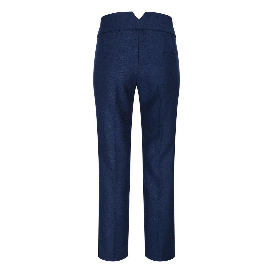 wsn02 - Women's Tweed Navy Blue Blazer Waistcoat & Trousers 1920s Suit - Image 8