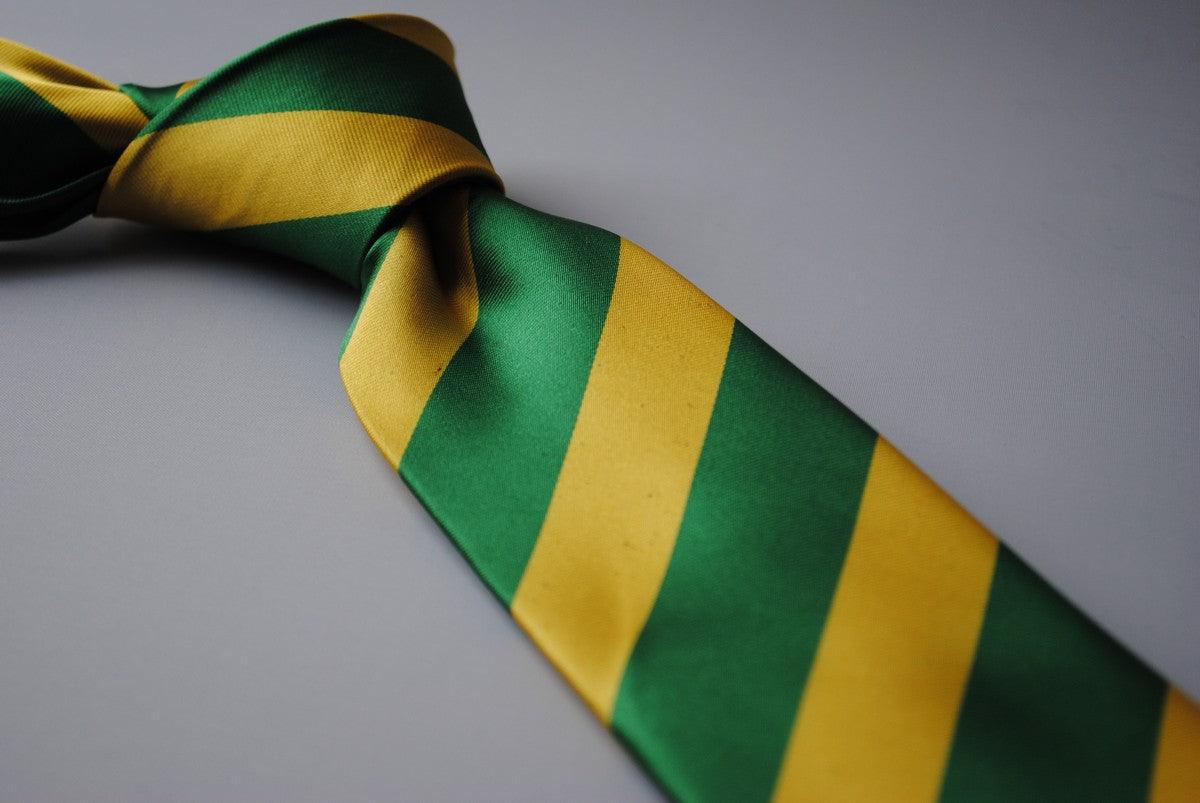yellow and green barber stripe tie - Image 2