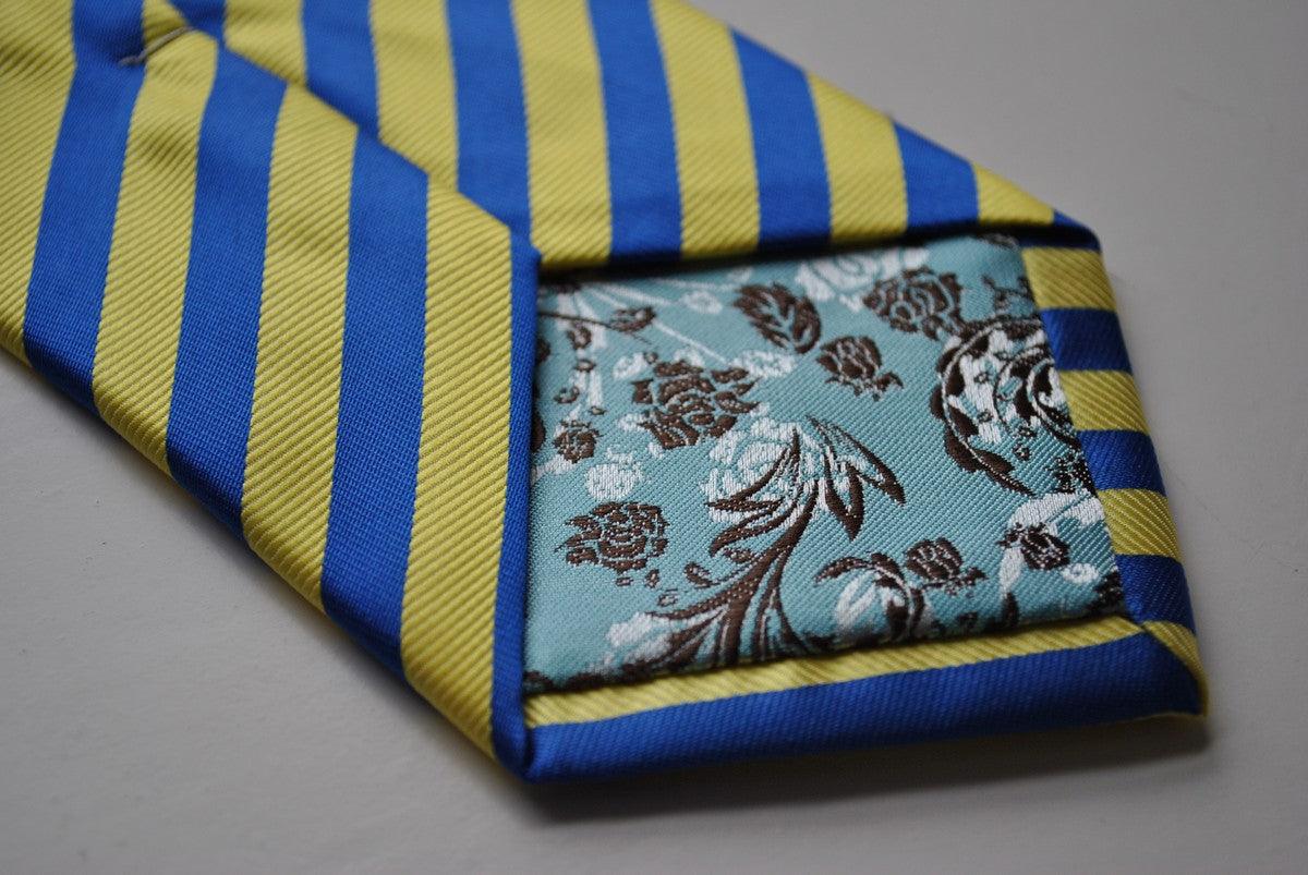 yellow and royal blue striped tie - Image 3
