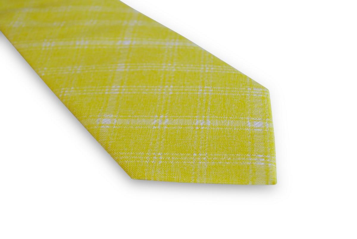 yellow and white check tie - Image 3