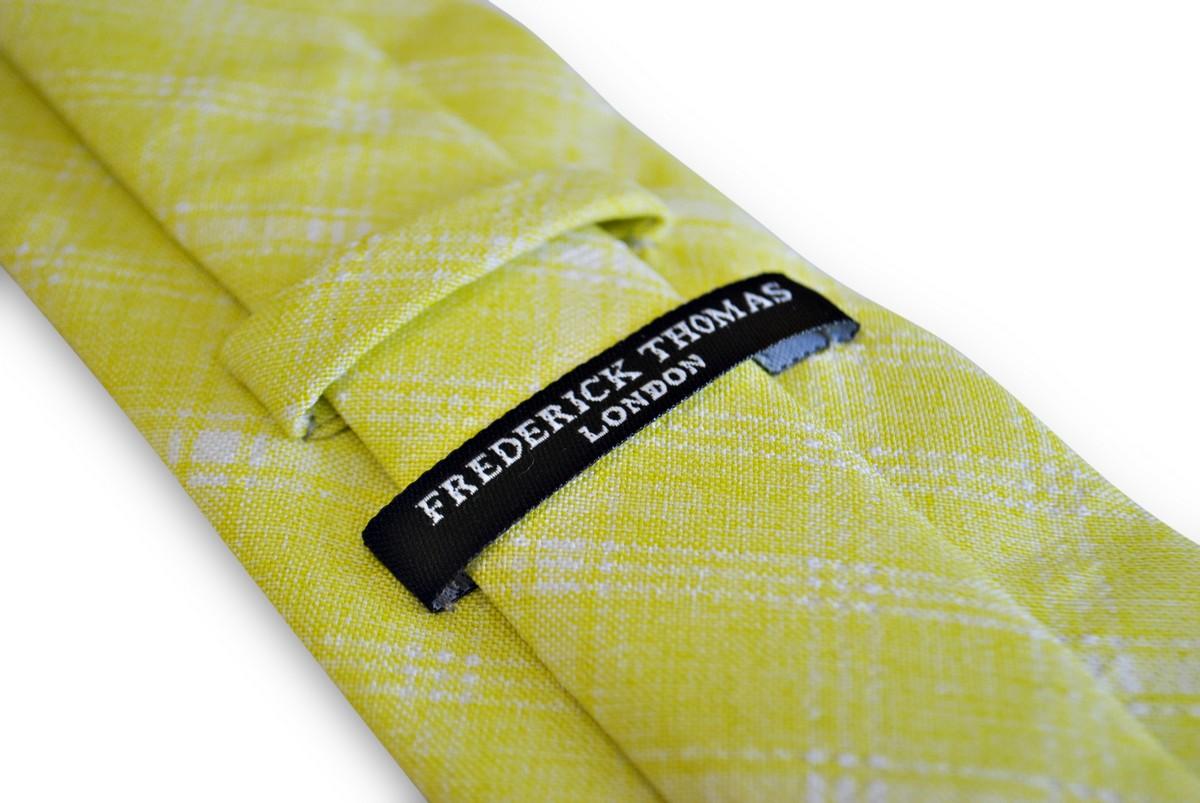 yellow and white check tie - Image 4
