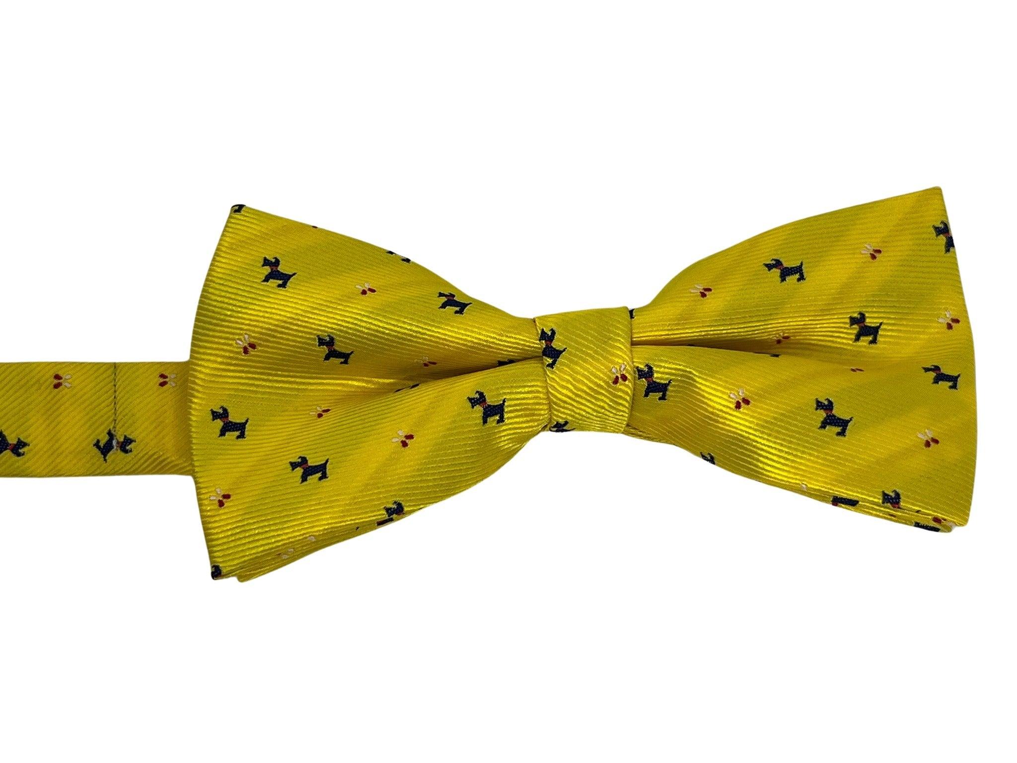 Yellow gold scotty dog adult bow tie - Image 2