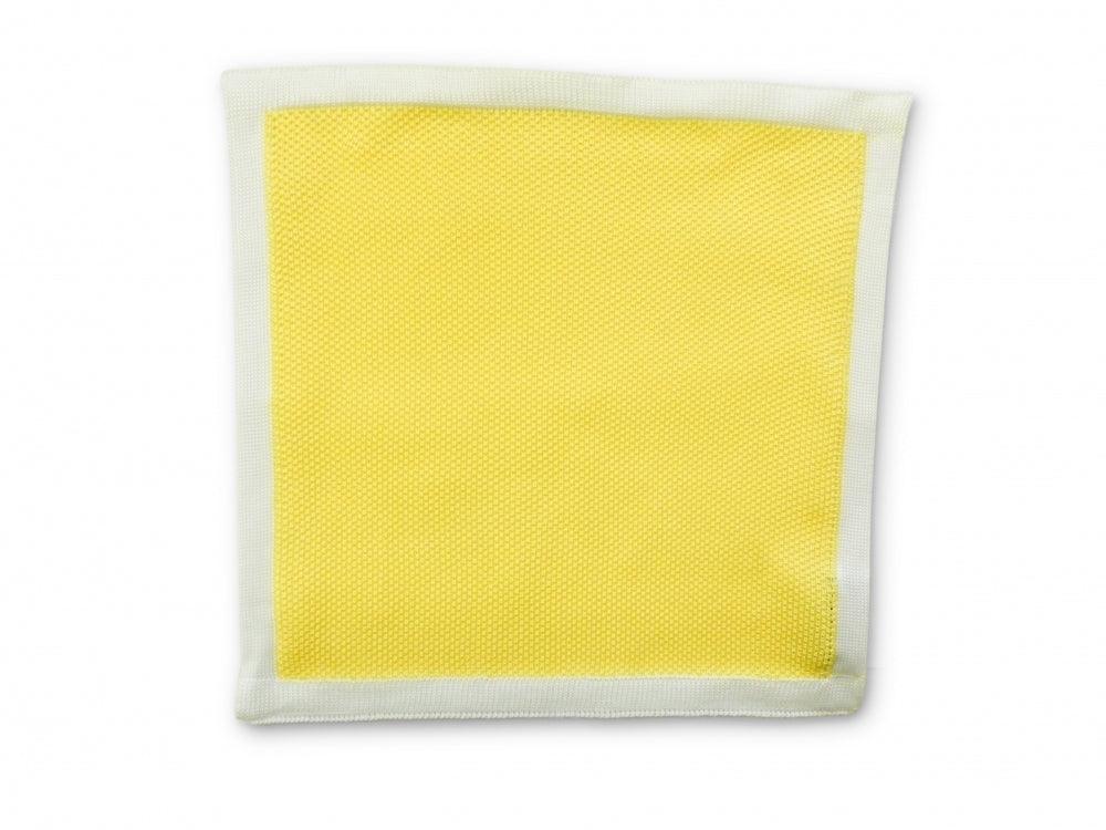 Lemon Yellow Knitted Pocket Square with White Edging