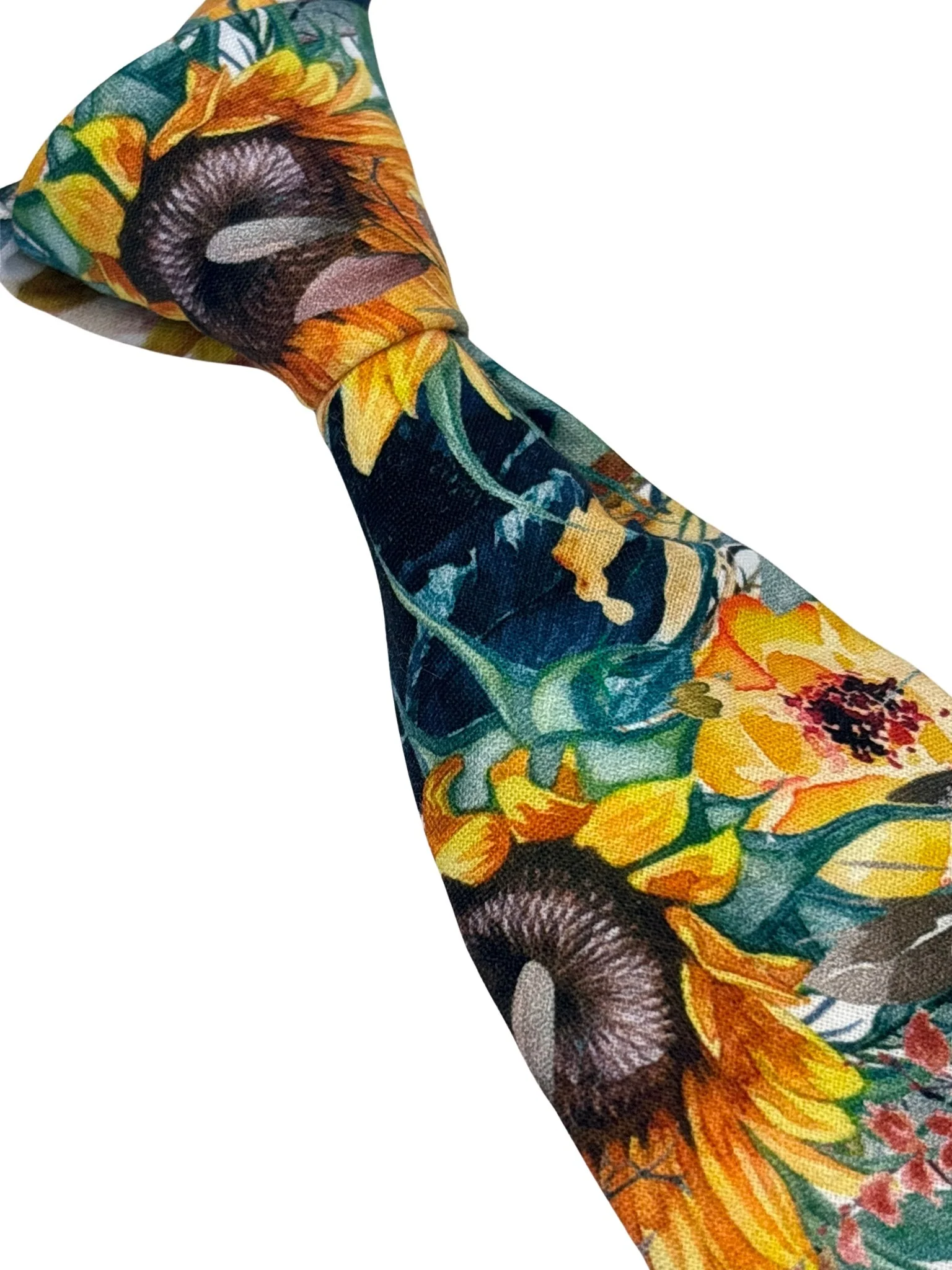 yellow sunflower design cotton tie - Image 6